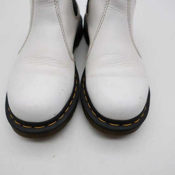 Doc Dr Martens White Leather 2976 Chelsea Boot Women's Size 8 Pull On Shoes - Picture 10 of 12